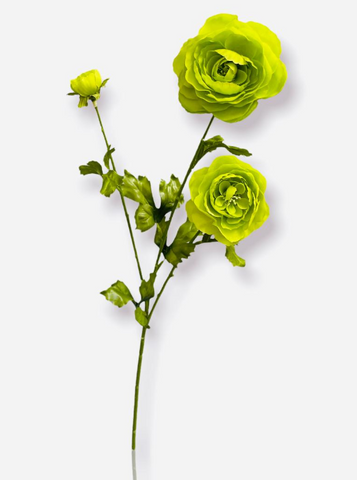 27” Faux Ranunculus Spray ( FSR502-Green )