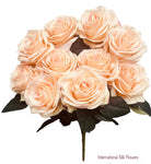 18" Silk Open Rose Bush ( AN10004-Rose/Peach )