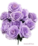 17" Satin Open Rose Bush ( INT398-Lavender )