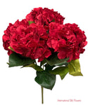 18" Silk Pongee Hydrangea Bush ( INT001-Red )