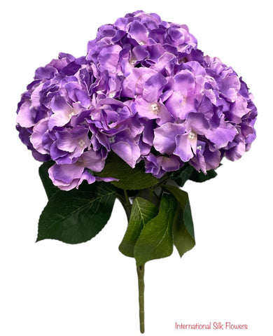 18" Silk Pongee Hydrangea Bush ( INT001-Purple )