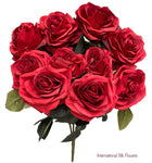 18" Silk Open Rose Bush ( AN10004-Red )