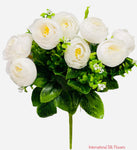 11'' Ranunculus Bud Bush ( B580-White )