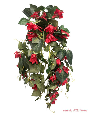 31” Faux Bougainvillea Hanging Bush ( INT6331-Red )
