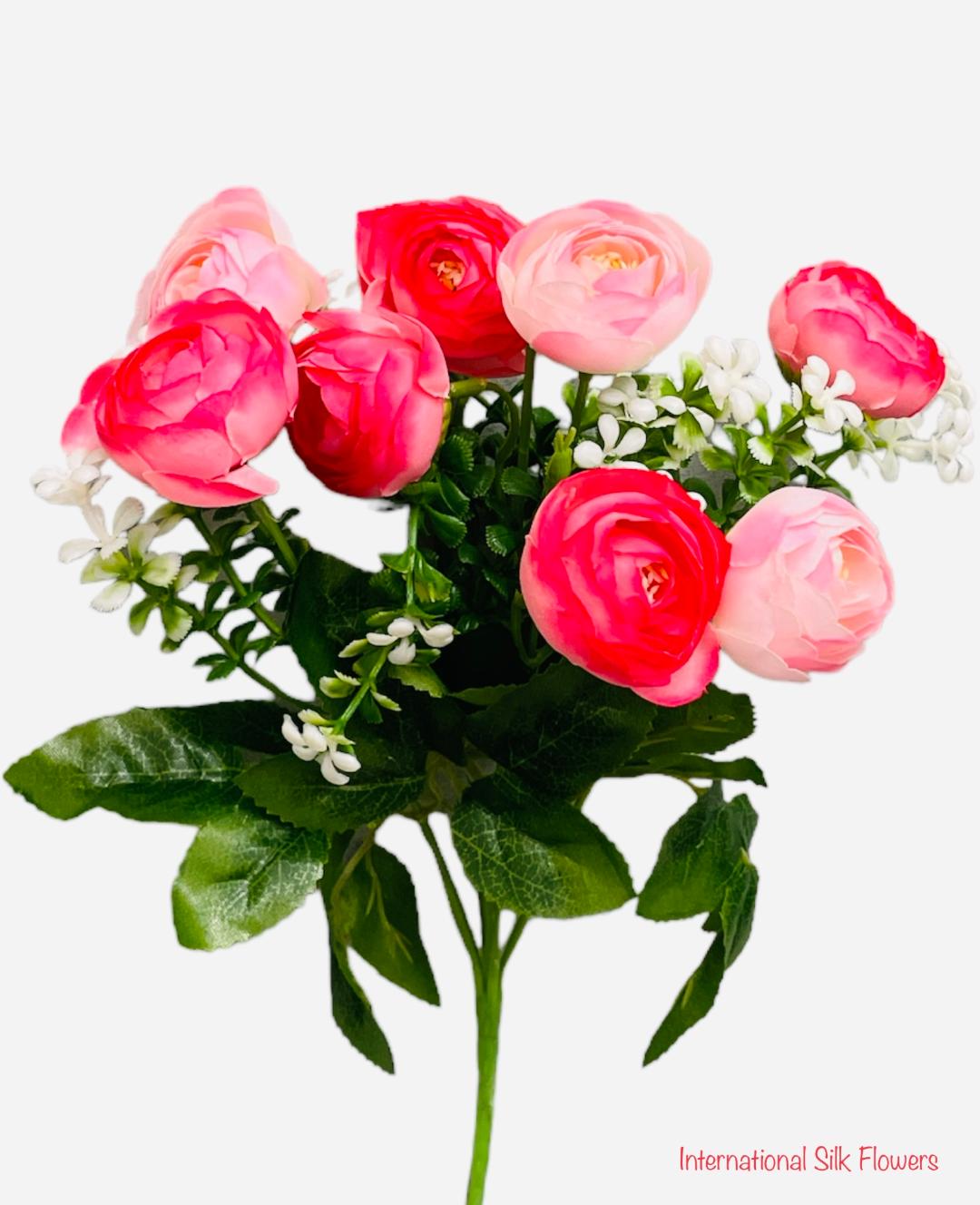 11'' Ranunculus Bud Bush ( B580-Beauty/Pink )