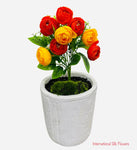 11'' Ranunculus Bud Bush ( B580-Orange/Yellow )