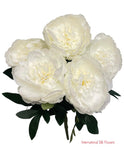 20" Silk Peony Bush ( INT0080-Cream )