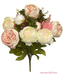 20'' Faux Victorian Peony Bush  ( INT0068-Cream/Mauve )