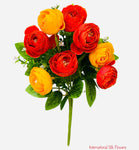 11'' Ranunculus Bud Bush ( B580-Orange/Yellow )