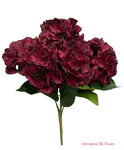 18" Silk Pongee Hydrangea Bush ( INT001-Burgundy )