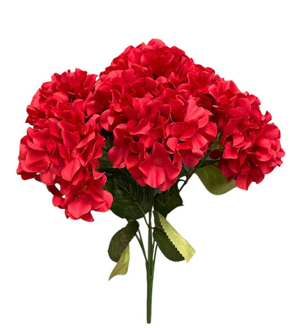 19" Artificial Hydrangea Bush ( SPH-7 Red )