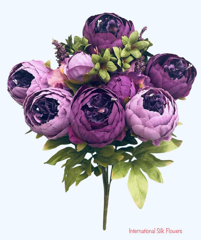 20'' Faux Victorian Peony Bush  ( INT0068-Lavender/Purple )