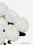 16” Faux Cabbage Rose Bush ( INT0005-White )