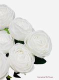 16” Faux Cabbage Rose Bush ( INT0005-White )