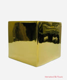 5'' SQUARE CUBE VASE  ( CSQ5505-Gold )