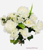 21'' Rose/ Peony/ Hydrangea Mixed Bush ( INT3535-Cream )