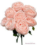 16” Faux Cabbage Rose Bush ( INT0005-Blush )