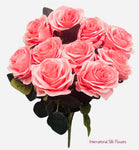 18" Silk Open Rose Bush ( AN10004-Dusty Pink )