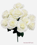 17" Satin Open Rose Bush ( INT398-New Cream )