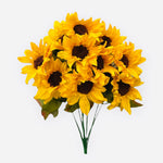 18" Satin Faux Sunflower Bush (INT332-Yellow )