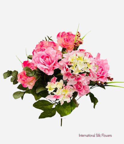 21'' ROSE/ PEONY/ HYDRANGEA MIXED BUSH ( INT3535-LPK )