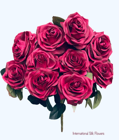 18" Silk Open Rose Bush ( AN10004-Vine )