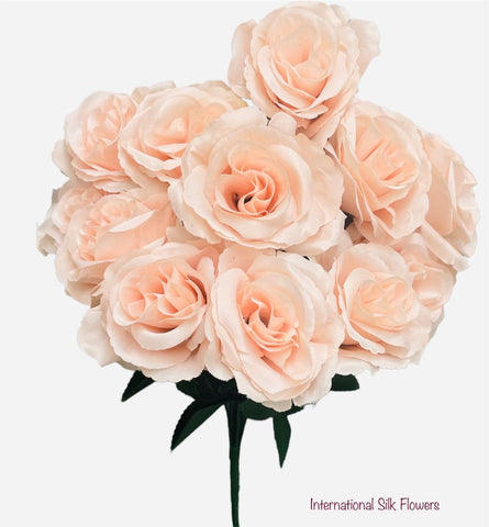 17" Satin Open Rose Bush ( INT398-Nude /BLUSH )