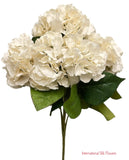 18" Silk Pongee Hydrangea Bush ( INT001-New Beige )